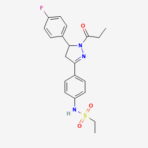 N-(4-(5-(4-fluorophenyl)-1-propionyl-4,5-dihydro-1H-pyrazol-3-yl)phenyl)ethanesulfonamide