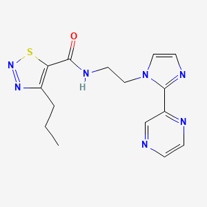 4-propyl-N-(2-(2-(pyrazin-2-yl)-1H-imidazol-1-yl)ethyl)-1,2,3-thiadiazole-5-carboxamide