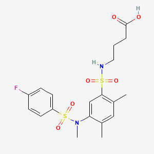 4-(5-(4-fluoro-N-methylphenylsulfonamido)-2,4-dimethylphenylsulfonamido)butanoic acid