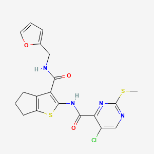 5-chloro-N-[3-(furan-2-ylmethylcarbamoyl)-5,6-dihydro-4H-cyclopenta[b]thiophen-2-yl]-2-methylsulfanylpyrimidine-4-carboxamide