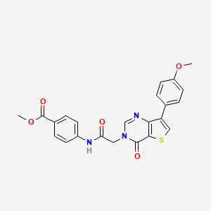 molecular formula C23H19N3O5S B2549500 methyl 4-({[7-(4-methoxyphenyl)-4-oxothieno[3,2-d]pyrimidin-3(4H)-yl]acetyl}amino)benzoate CAS No. 1207033-05-3