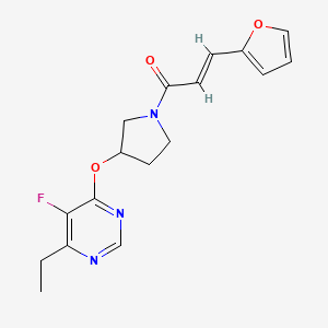 (E)-1-(3-((6-ethyl-5-fluoropyrimidin-4-yl)oxy)pyrrolidin-1-yl)-3-(furan-2-yl)prop-2-en-1-one