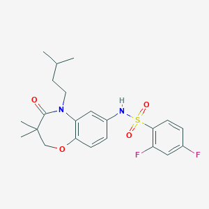 2,4-difluoro-N-(5-isopentyl-3,3-dimethyl-4-oxo-2,3,4,5-tetrahydrobenzo[b][1,4]oxazepin-7-yl)benzenesulfonamide