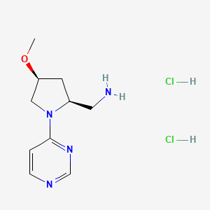 molecular formula C10H18Cl2N4O B2549507 [(2S,4S)-4-Methoxy-1-pyrimidin-4-ylpyrrolidin-2-yl]methanamine;dihydrochloride CAS No. 2171157-97-2