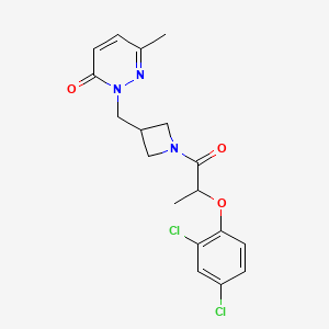 molecular formula C18H19Cl2N3O3 B2549510 2-({1-[2-(2,4-Dichlorophenoxy)propanoyl]azetidin-3-yl}methyl)-6-methyl-2,3-dihydropyridazin-3-one CAS No. 2309573-83-7
