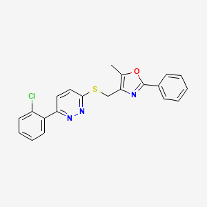 4-(((6-(2-Chlorophenyl)pyridazin-3-yl)thio)methyl)-5-methyl-2-phenyloxazole