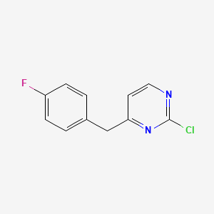 molecular formula C11H8ClFN2 B2549528 2-Chloro-4-(4-fluorobenzyl)pyrimidine CAS No. 271258-54-9