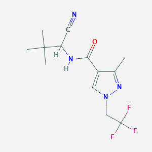 molecular formula C13H17F3N4O B2549535 N-(1-Cyano-2,2-dimethylpropyl)-3-methyl-1-(2,2,2-trifluoroethyl)pyrazole-4-carboxamide CAS No. 2210137-50-9