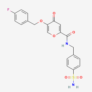5-((4-fluorobenzyl)oxy)-4-oxo-N-(4-sulfamoylbenzyl)-4H-pyran-2-carboxamide