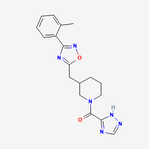 (3-((3-(o-tolyl)-1,2,4-oxadiazol-5-yl)methyl)piperidin-1-yl)(1H-1,2,4-triazol-5-yl)methanone