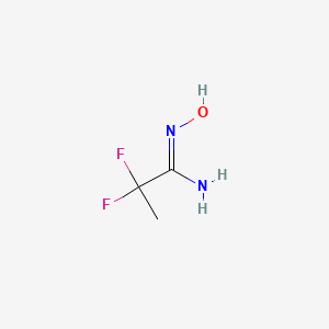 molecular formula C3H6F2N2O B2549557 2,2-difluoro-N'-hydroxypropanimidamide CAS No. 1287685-81-7