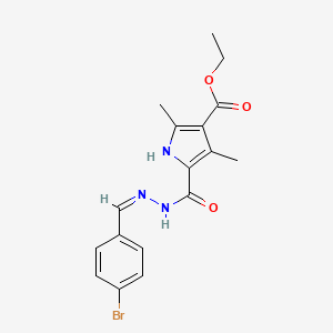 (Z)-ethyl 5-(2-(4-bromobenzylidene)hydrazinecarbonyl)-2,4-dimethyl-1H-pyrrole-3-carboxylate