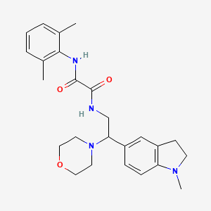 molecular formula C25H32N4O3 B2549562 N1-(2,6-dimethylphenyl)-N2-(2-(1-methylindolin-5-yl)-2-morpholinoethyl)oxalamide CAS No. 922015-32-5