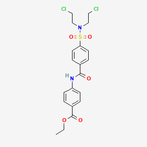 molecular formula C20H22Cl2N2O5S B2549564 Ethyl 4-{4-[bis(2-chloroethyl)sulfamoyl]benzamido}benzoate CAS No. 307510-43-6