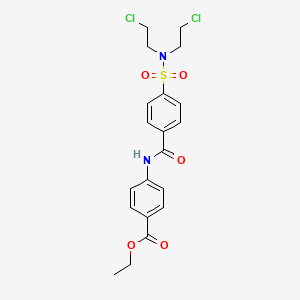 molecular formula C20H22Cl2N2O5S B2549564 Ethyl 4-[(4-{[bis(2-chloroethyl)amino]sulfonyl}benzoyl)amino]benzoate CAS No. 307510-43-6