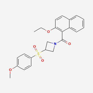 molecular formula C23H23NO5S B2549567 (2-Ethoxynaphthalen-1-yl)(3-((4-methoxyphenyl)sulfonyl)azetidin-1-yl)methanone CAS No. 1705295-39-1