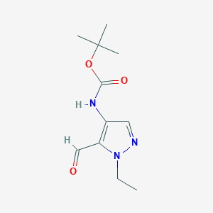 molecular formula C11H17N3O3 B2549571 tert-Butyl (1-ethyl-5-formyl-1H-pyrazol-4-yl)carbamate CAS No. 2168236-42-6