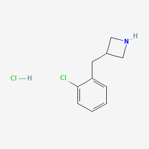 molecular formula C10H13Cl2N B2549576 3-[(2-氯苯基)甲基]氮杂环丁烷盐酸盐 CAS No. 1354961-30-0