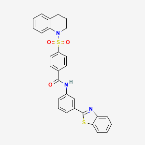 molecular formula C29H23N3O3S2 B2549578 N-(3-(benzo[d]thiazol-2-yl)phenyl)-4-((3,4-dihydroquinolin-1(2H)-yl)sulfonyl)benzamide CAS No. 361170-71-0