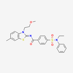 molecular formula C26H27N3O4S2 B2549584 (Z)-4-(N-ethyl-N-phenylsulfamoyl)-N-(3-(2-methoxyethyl)-6-methylbenzo[d]thiazol-2(3H)-ylidene)benzamide CAS No. 864975-09-7
