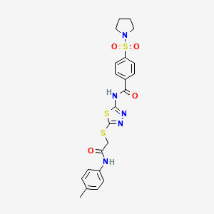 N-(5-((2-oxo-2-(p-tolylamino)ethyl)thio)-1,3,4-thiadiazol-2-yl)-4-(pyrrolidin-1-ylsulfonyl)benzamide