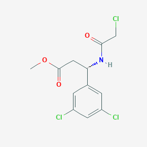 molecular formula C12H12Cl3NO3 B2549609 Methyl (3S)-3-[(2-chloroacetyl)amino]-3-(3,5-dichlorophenyl)propanoate CAS No. 2223082-59-3