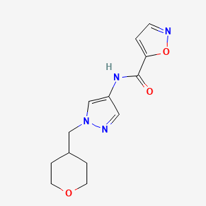 N-(1-((tetrahydro-2H-pyran-4-yl)methyl)-1H-pyrazol-4-yl)isoxazole-5-carboxamide