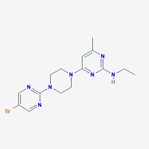 molecular formula C15H20BrN7 B2549614 4-[4-(5-Bromopyrimidin-2-yl)piperazin-1-yl]-N-ethyl-6-methylpyrimidin-2-amine CAS No. 2415470-84-5