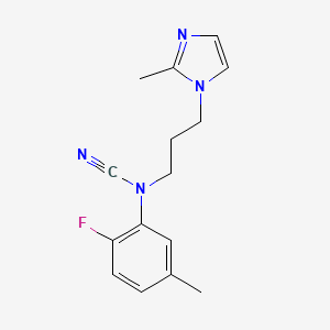 N-cyano-2-fluoro-5-methyl-N-[3-(2-methyl-1H-imidazol-1-yl)propyl]aniline