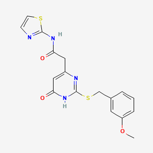 2-(2-((3-methoxybenzyl)thio)-6-oxo-1,6-dihydropyrimidin-4-yl)-N-(thiazol-2-yl)acetamide
