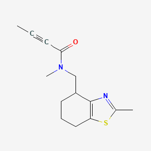 molecular formula C14H18N2OS B2549638 N-Methyl-N-[(2-methyl-4,5,6,7-tetrahydro-1,3-benzothiazol-4-yl)methyl]but-2-ynamide CAS No. 2411269-11-7