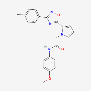 molecular formula C22H20N4O3 B2549646 N-(4-methoxyphenyl)-2-{2-[3-(4-methylphenyl)-1,2,4-oxadiazol-5-yl]-1H-pyrrol-1-yl}acetamide CAS No. 1261012-68-3