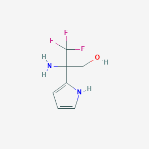 molecular formula C7H9F3N2O B2549649 2-氨基-3,3,3-三氟-2-(1H-吡咯-2-基)丙醇 CAS No. 1909348-09-9