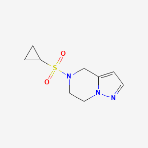 molecular formula C9H13N3O2S B2549656 5-(Cyclopropylsulfonyl)-4,5,6,7-tetrahydropyrazolo[1,5-a]pyrazine CAS No. 2034593-07-0