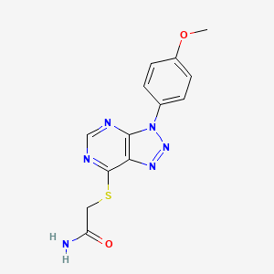 molecular formula C13H12N6O2S B2549659 2-[3-(4-Methoxyphenyl)triazolo[4,5-d]pyrimidin-7-yl]sulfanylacetamide CAS No. 863500-18-9
