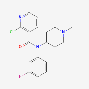 molecular formula C18H19ClFN3O B2549661 2-Chloro-N-(3-fluorophenyl)-N-(1-methylpiperidin-4-YL)pyridine-3-carboxamide CAS No. 1385379-05-4