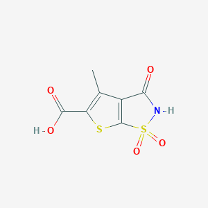 molecular formula C7H5NO5S2 B2549662 4-甲基-1,1,3-三羰基-2H,3H-1lambda6-噻吩并[3,2-d][1,2]噻唑-5-羧酸 CAS No. 731802-17-8