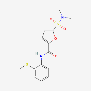 molecular formula C14H16N2O4S2 B2549665 5-(N,N-dimethylsulfamoyl)-N-(2-(methylthio)phenyl)furan-2-carboxamide CAS No. 1172738-62-3