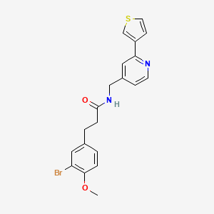 molecular formula C20H19BrN2O2S B2549679 3-(3-bromo-4-methoxyphenyl)-N-((2-(thiophen-3-yl)pyridin-4-yl)methyl)propanamide CAS No. 2034432-80-7