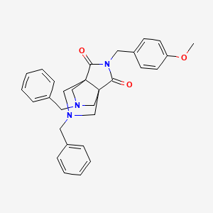 molecular formula C30H31N3O3 B2549682 7,10-Dibenzyl-3-[(4-methoxyphenyl)methyl]-3,7,10-triazatricyclo[3.3.3.0,1,5]undecane-2,4-dione CAS No. 2344680-06-2