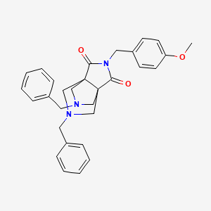molecular formula C30H31N3O3 B2549682 7,10-Dibenzyl-3-[(4-methoxyphenyl)methyl]-3,7,10-triazatricyclo[3.3.3.01,5]undecane-2,4-dione CAS No. 2344680-06-2