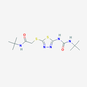 molecular formula C13H23N5O2S2 B2549722 N-TERT-BUTYL-2-({5-[(TERT-BUTYLCARBAMOYL)AMINO]-1,3,4-THIADIAZOL-2-YL}SULFANYL)ACETAMIDE CAS No. 898436-89-0