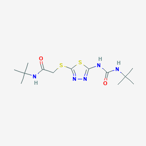 molecular formula C13H23N5O2S2 B2549722 N-tert-butyl-2-[[5-(tert-butylcarbamoylamino)-1,3,4-thiadiazol-2-yl]sulfanyl]acetamide CAS No. 898436-89-0