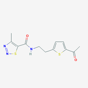 molecular formula C12H13N3O2S2 B2549723 N-(2-(5-acetylthiophen-2-yl)ethyl)-4-methyl-1,2,3-thiadiazole-5-carboxamide CAS No. 2034492-83-4