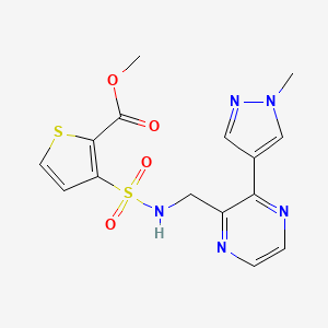 molecular formula C15H15N5O4S2 B2549724 methyl 3-({[3-(1-methyl-1H-pyrazol-4-yl)pyrazin-2-yl]methyl}sulfamoyl)thiophene-2-carboxylate CAS No. 2034364-54-8