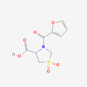 molecular formula C9H9NO6S B2549727 3-(furan-2-carbonyl)-1,1-dioxo-1,3-thiazolidine-4-carboxylic acid CAS No. 1213985-55-7
