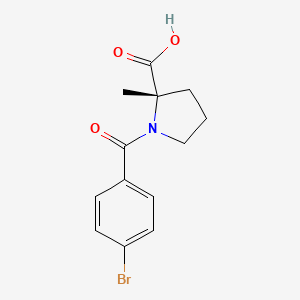 molecular formula C13H14BrNO3 B2549734 (2S)-1-[(4-Bromophenyl)carbonyl]-2-methylpyrrolidine-2-carboxylic acid CAS No. 2140265-41-2