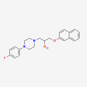 molecular formula C23H25FN2O2 B2549736 1-[4-(4-Fluorophenyl)piperazin-1-yl]-3-(naphthalen-2-yloxy)propan-2-ol CAS No. 610282-37-6
