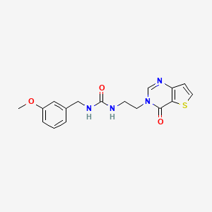 molecular formula C17H18N4O3S B2549745 1-(3-methoxybenzyl)-3-(2-(4-oxothieno[3,2-d]pyrimidin-3(4H)-yl)ethyl)urea CAS No. 1904414-04-5