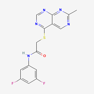 molecular formula C15H11F2N5OS B2549747 N-(3,5-difluorophenyl)-2-((7-methylpyrimido[4,5-d]pyrimidin-4-yl)thio)acetamide CAS No. 1251674-37-9